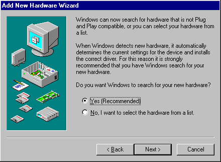 Add New Hardware Wizard in Windows XP